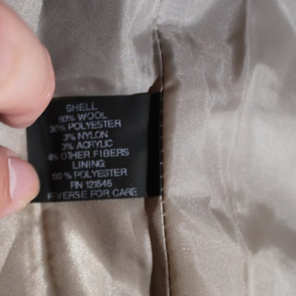 New LONDON FOG Women Wool Peacoat with Scarf, TaupeHeather, Medium - Picture 4 of 4